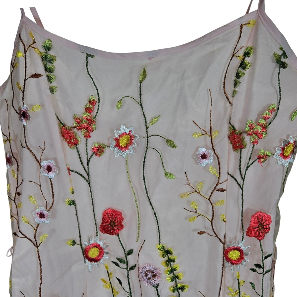 Sam Edelman Women's Blush Pink Floral Embroidered Sheath Dress Size 4